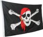 Merkloos / Sans marque Partyxplosion B.V. Piraten thema vlag Bones - 90 x 150 cm - Kinderfeestje of verjaardag - Feestartikelen/versiering - zwart - polyester