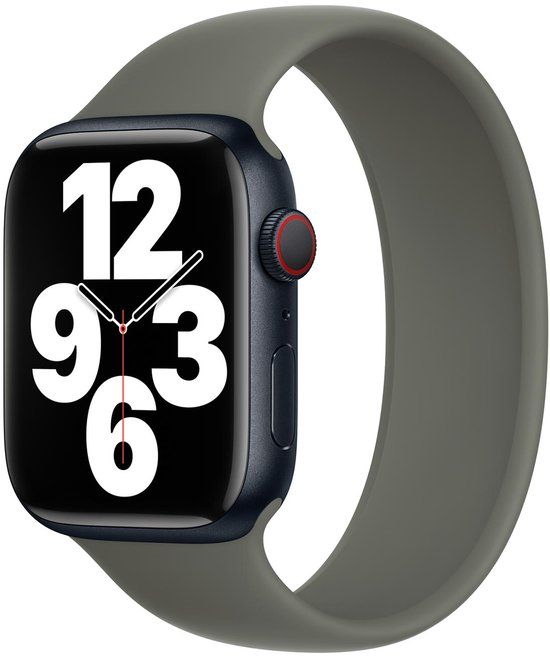 Apple Siliconen solobandje voor de Apple Watch | 44/45/46/49 mm - Maat 7 - Olive