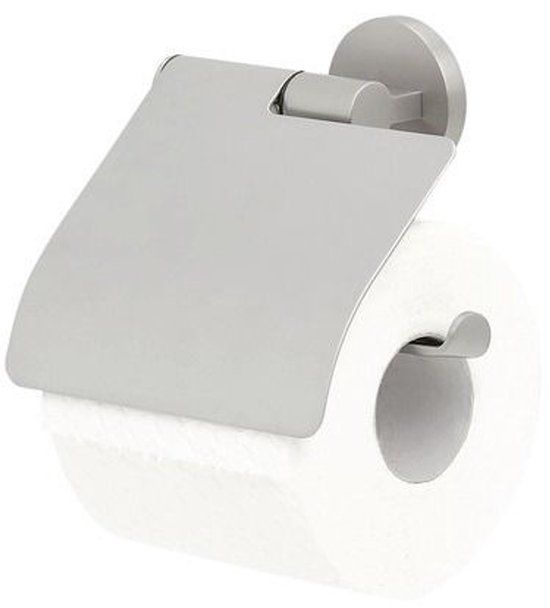 Tiger Noon Toiletrolhouder met klep RVS geborsteld