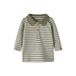 NAME IT BABY gestreepte longsleeve - kaki/wit