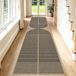 Moderne regenboog - Jute facile - Tapis de sol lavables pour salon - Terrasse - Tapis intérieur et extérieur noir