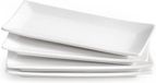 Jhubers Goods - Plat de service en porcelaine blanc, 25,4 x 12 cm - 4 pièces
