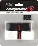 Bullpadel Grip Vervangingsgrip Padel Zwart/Wit Synthetisch 3 mm x 75 cm (2 stuks)