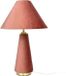 Merkloos Relaxdays Tafellamp fluweel - Ø 30 cm - slaapkamer - roze-goud