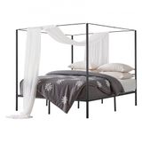 VEVOR Hemelbedframe Kingsize, Metalen Hemelbed met 4 Posters, Zwart
