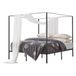 VEVOR Hemelbedframe Kingsize, Metalen Hemelbed met 4 Posters, Zwart