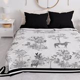 PETTI Artigiani Italiani - Sprei voor tweepersoonsbed, zomer, dierenmotief 02, 100% hypoallergeen, microvezel, 100% Made in Italy