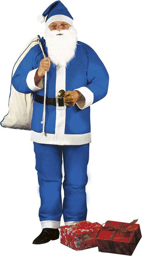 Verkleedpak Kerstman blauw voor heren - One size