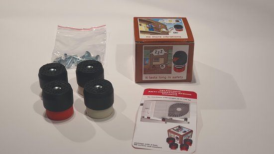Airco Trillingsdempers - Voetdempers - 70 tot 120 Kg - 4 Stuks - Wit/Rood
