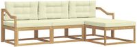 vidaXL - Bank loungeset - 4 zitplekken - Wit en crème - Polyester