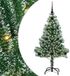 vidaXL Kunstkerstboom Sneeuw Gevlokt met LED Licht Groen en Wit 120 cm