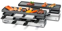 Merkloos Raclette-grill tafelgrill - 8 personen - Uitbreidbaar - 1460 W - Zilver