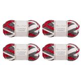 Utopia Crafts Knuffel Ombre Super Chunky Chenille Zacht Garen voor Breien en Haken (Winterberry, 4X 100g)