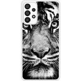 Samsung Galaxy A53 Tigre blanc et noir Verstevigd hoesje met sublimatie bedrukking