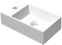 INK - Fontein Polystone Vierkant met Kraangat Links - 400x220x100 mm - Mat Wit