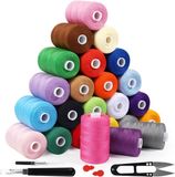 Famanu - Set de fil à broder, 24 couleurs, 1000m par bobine