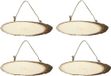 Merkloos Hobby Boomstam Ophang Bord - 4 Stuks - Beige Hout - 23 x 6 cm