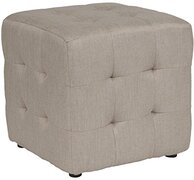 Flash Furniture Avendale Tufted Upholstered Ottoman Pouf in Beige Fabric-P modern 16"D x 16"W x 15.75"H Beige stof