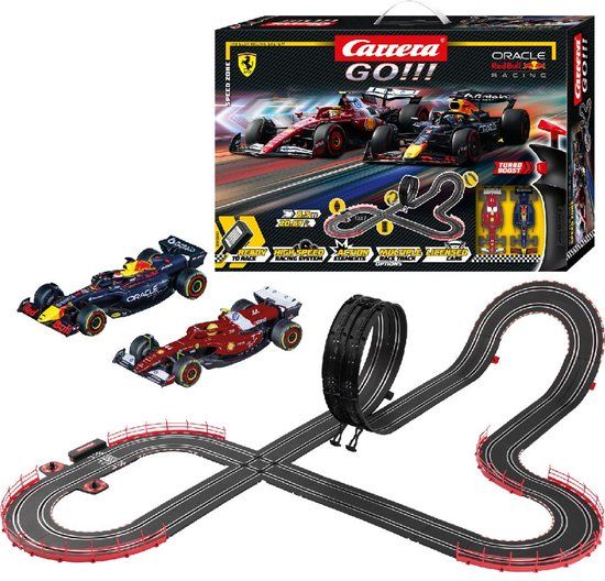 Carrera Go!!! Racebaan - Speed Zone Formule 1 - Max Verstappen No.1 vs. Lewis Hamilton No.44 - 6,3m - 1:43