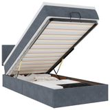 vidaXL Ottoman Bed with Mattress and LEDs 90x190cm Velvet Dark Grey