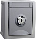 VIKO 90591043-DE Pacific Wandcontactdoos met randaarde afsluitbaar spatwaterdicht Grijs 1 stuk(s)
