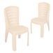 Garronda 2x Chaise de jardin, empilable, aspect rotin, beige, GD-0270