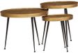 vidaXL Salontafel, 3 stuks, goudkleurig, bewerkt hout