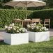 VidaXL Plantenbak 2 st wit 40 x 40 x 30 cm koudgewalst staal