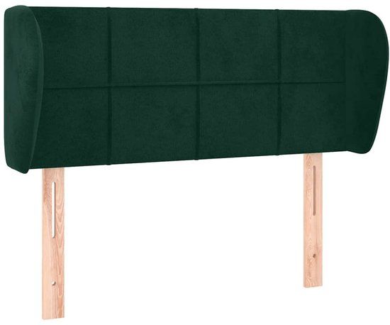 vidaXL Hoofdbord - Met randen - 103x23x78/88 cm - Fluweel - Donkergroen
