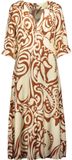 Geisha Jurk Dress 67332 26 Ecru/tabcco Dames Maat S