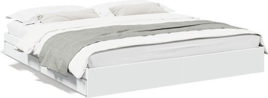 vidaXL Bedframe met lades bewerkt hout wit 200x200 cm
