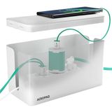 ACROPAQ Kabelbox Klein – 23,5 x 12 x 11,5 cm, Kunststof, Anti-slip, Wit – Kabelbox voor snoeren wegwerken, Cablebox, Kabelopbergdoos