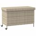 VidaXL Tuinbox met wielen 110x55x73 cm poly rattan lichtgrijs
