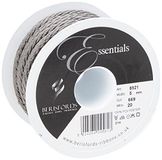 Berisfords gerst touw, grijs gerookt, 5 mm breed, 20 meter lengte