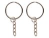 INNSPIRO Dubbele sleutelhanger met zilverkleurige metalen ketting, diameter 25 mm (22 mm), ketting 25 mm.
