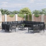 vidaXL - Tuinbank - Set - 14 - st - Zwart - Staal