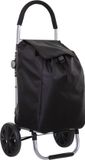 AC-Déco 5Five Boodschappen trolley tas met wielen - 51 liter - zwart - 44x37x98 cm