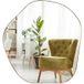 Costway Miroir Mural Décoratif, Miroir Mural Moderne Avec Cadre Métallique, Miroir Hd Suspendu En Forme Irrégulière, Pour Entrée, Salon, Salle De Bain, Chambre (or, 70 X 75 Cm)
