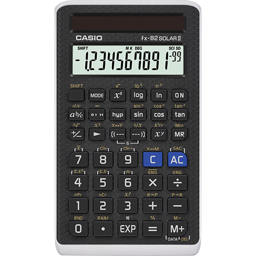 Casio FX-82Solar II Scientific Calculator - Black