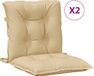 vidaXL Stoelkussens 2 st lage rug 100x50x7 cm stof gemêleerd beige