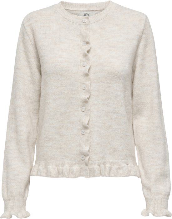 JDY Jdyletty L/S On Frill Cardigan Knt 15363485 Birch/melange - S
