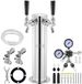 Latios Tour de bière - Kit de conversion Kegerator - Avec 2 robinets - Inox - Double manomètre W21.8 Régulateur de pression CO2 - Coupleur de fût système A - Bac de récupération