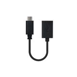 USB 2.0 kabel type C, 3 A, 15 cm, zwart
