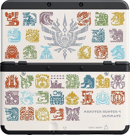 Nintendo New 3DS Cover Plate Monster Hunter 4 White