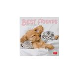 Legami Wandkalender 2027, Best Friends, kleine wandkalender 12 maanden en jaarplanner in 6 talen, ruimte voor notities, sterrenbeelden, internationale feestdagen, 18 x 18 cm