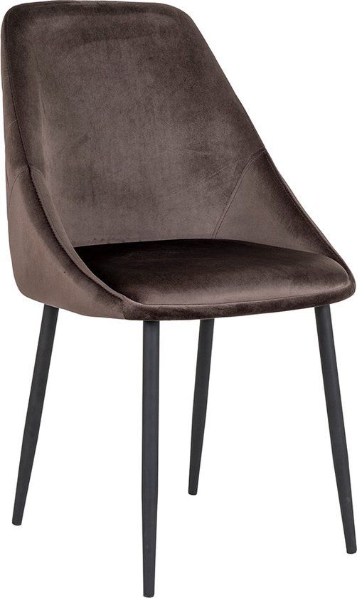 Velvet Eetkamerstoel Britta Grijsbruin - Design - Metaal - 46 cm zithoogte