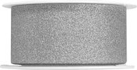 Santex 1x Hobby/decoratie zilveren sierlinten met glitters 3 cm/30 mm x 5 meter - Kerst - Cadeaulinten satijnlinten/ribbons