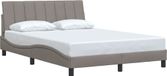 Hanko Cadre de lit tissu taupe 140x190 cm