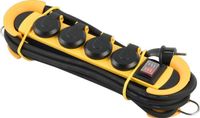 Philips 4-voudige Stekkerdoos - SPN5140YB/39 - Geel/Zwart - IP44 - 3m Snoer - Binnen & Buiten