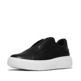 FitFlop Rtg Leather Laceless Sneakers ZWART - Maat 36